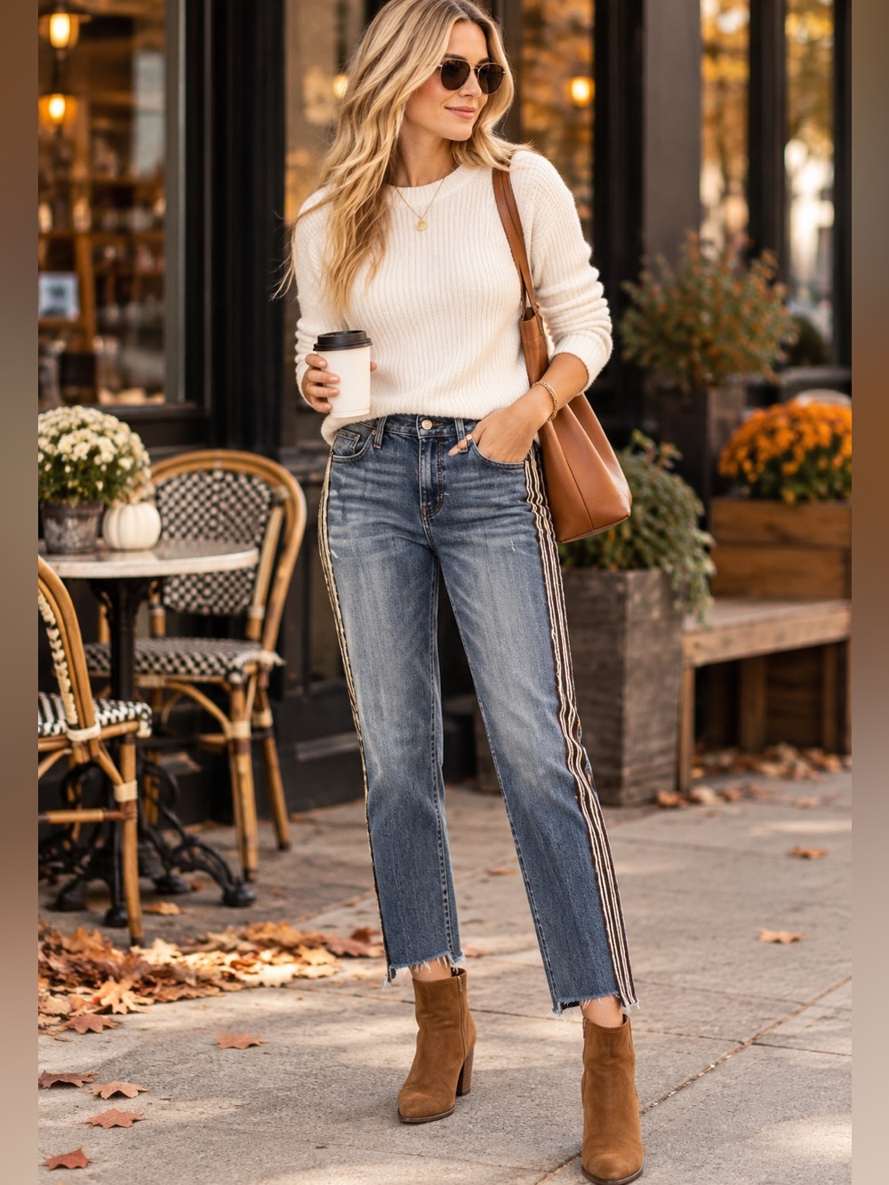 Kut From the Kloth Reese Ankle Jeans Women’s 8 Side Stripe Raw Hem